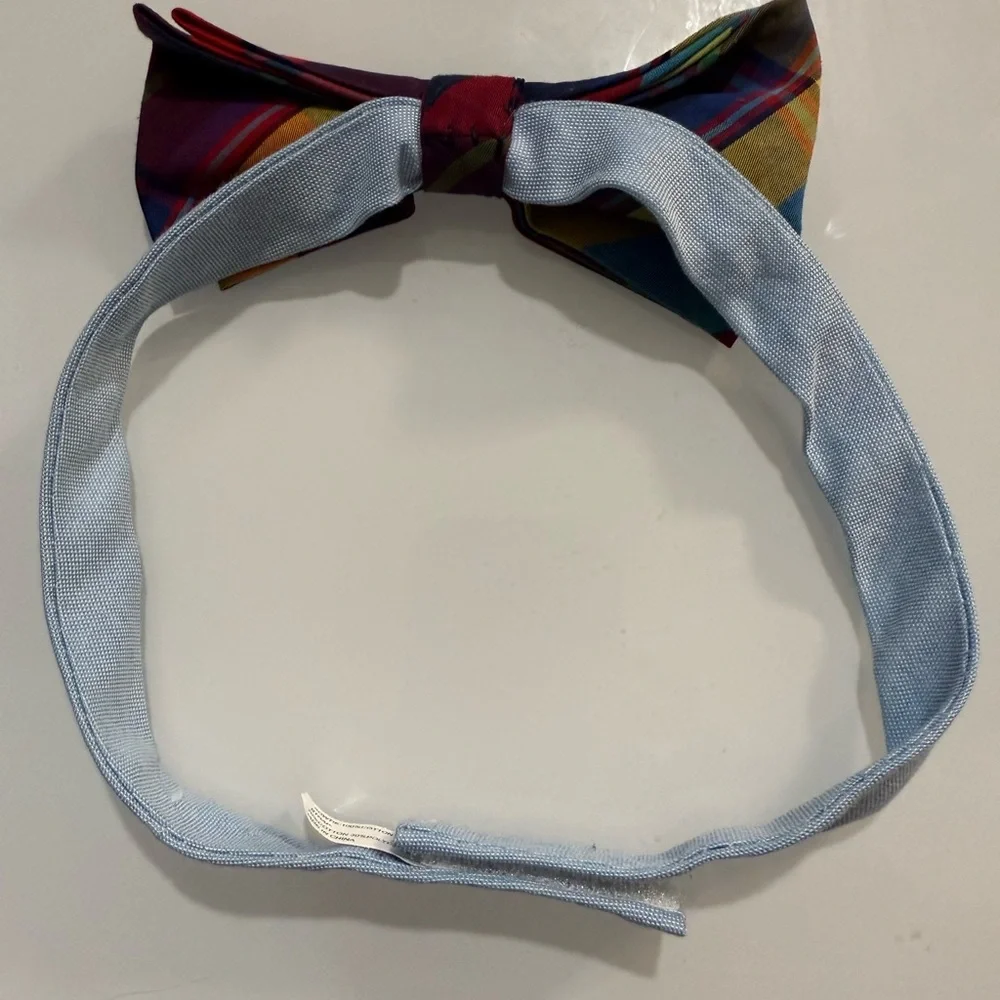 Nautica Boy’s Pre-Tied Bowtie Bow Tie Red Blue Plaid